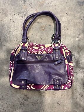 Roxy purple floral leather bag